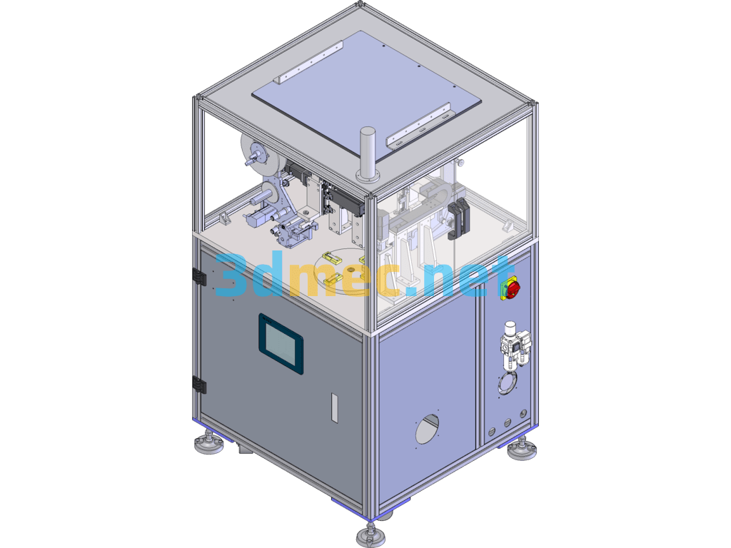 Double Feeder Label Laminating Equipment - 3D Model SolidWorks Free Download