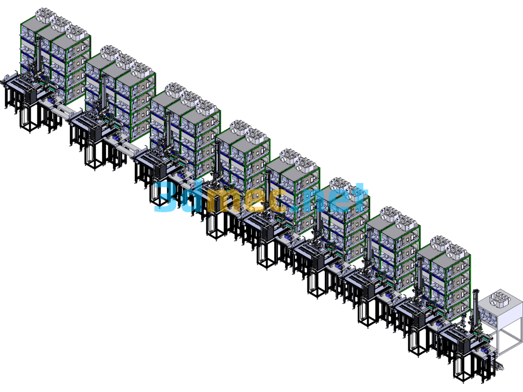 Aging Labeling Test Line SMT - 3D Model SolidWorks Free Download