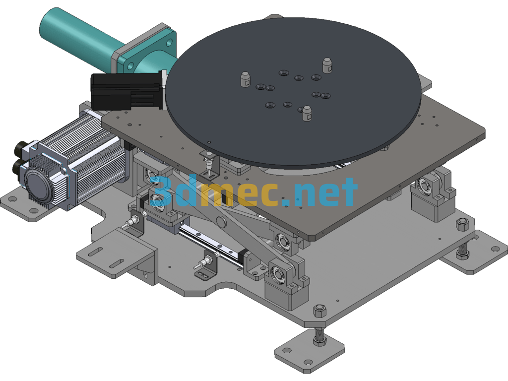 Servo Lifting And Rotating Mechanism - 3D Model SolidWorks Free Download