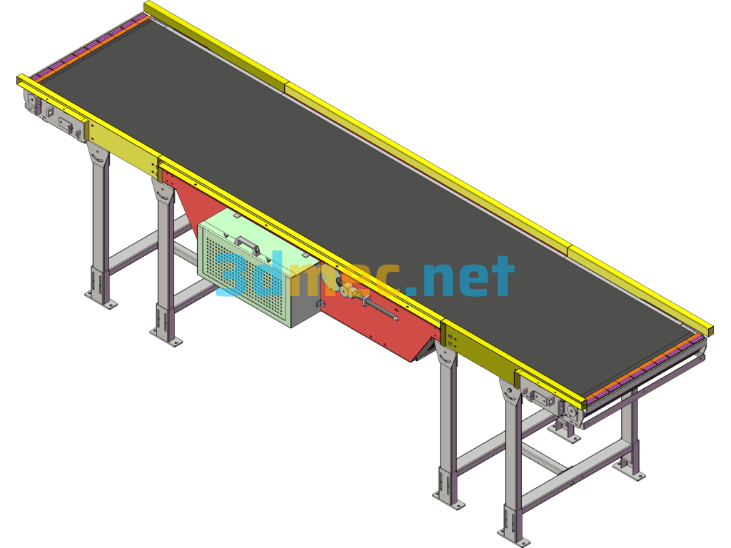 Logistics Conveyor Belt - 3D Model SolidWorks Free Download