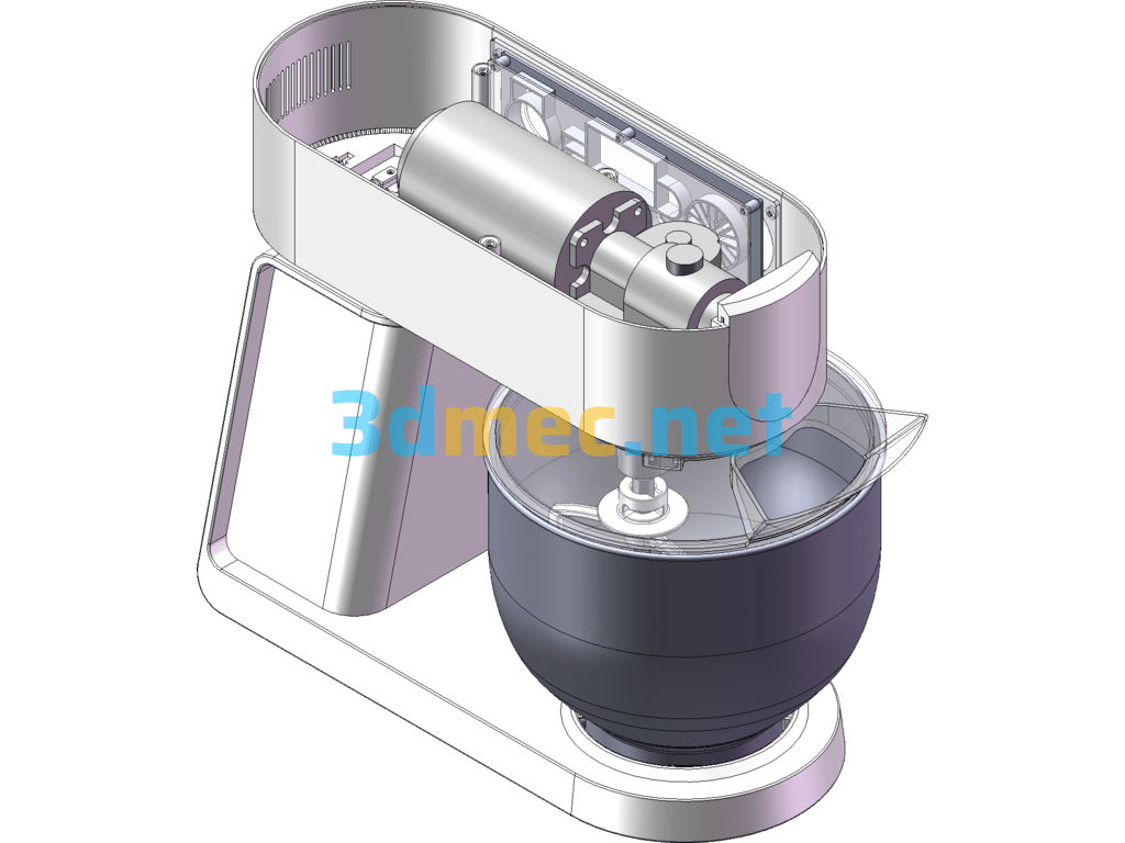 Kitchen Machine (Mixing + Mincing) - 3D Model SolidWorks Free Download