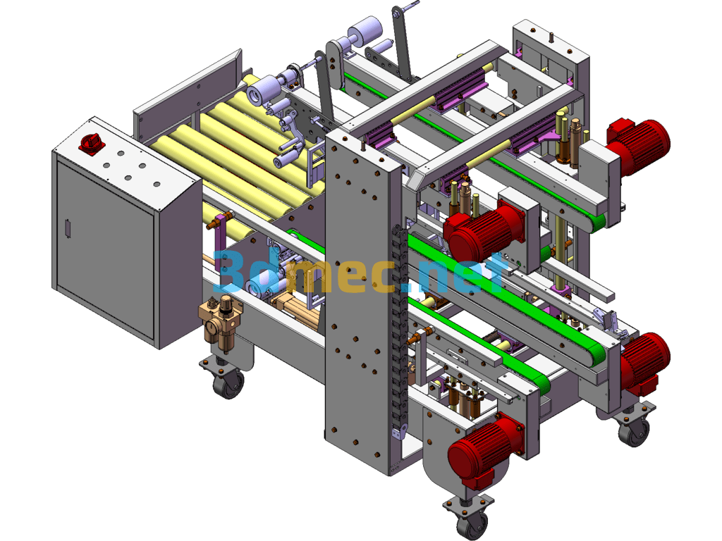 Four Corner Carton Sealing Machine - 3D Model SolidWorks Free Download