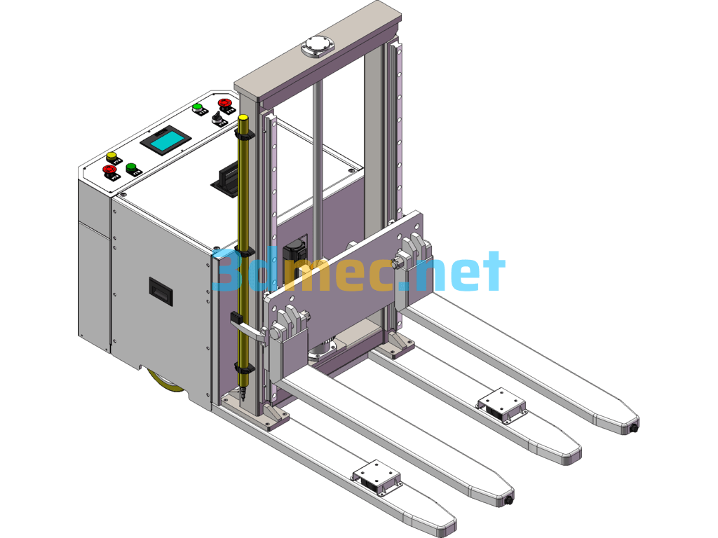 AGV Stacker AGV Forklift - 3D Model SolidWorks Free Download