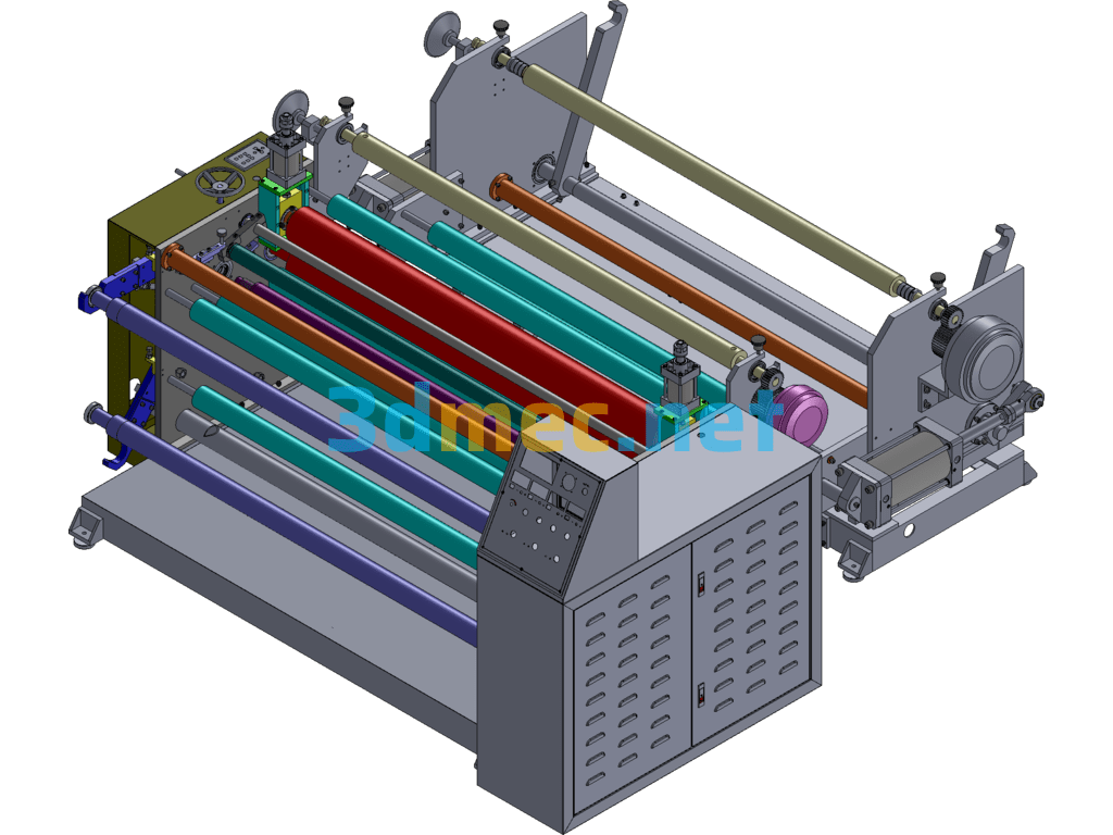 Laminating And Slitting Machine - 3D Model SolidWorks Free Download