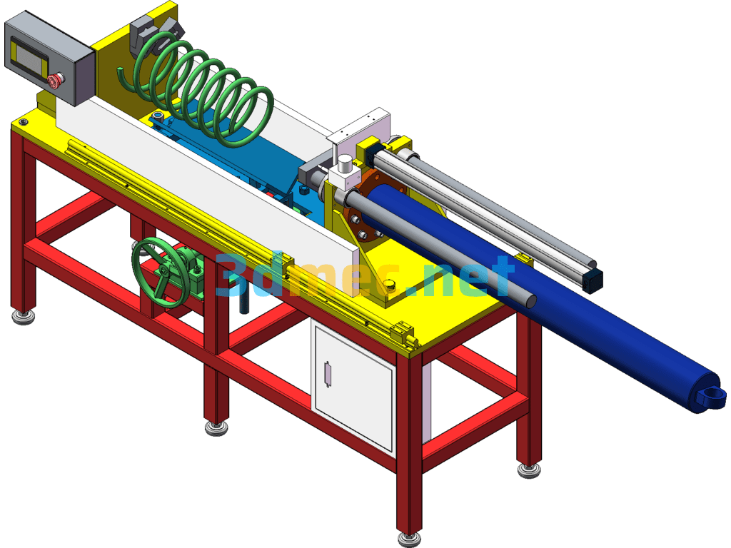 Fully Automatic Horizontal Compression Spring Machine - 3D Model SolidWorks Free Download