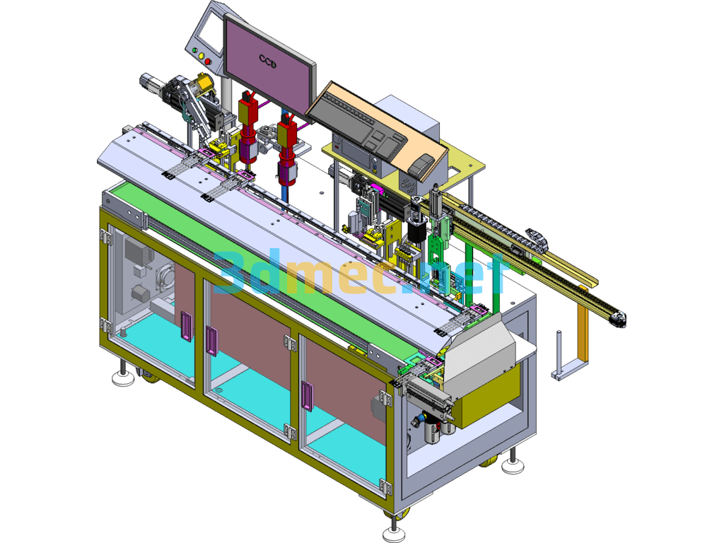 Fully Automatic USB+TYPE-C Welding Inspection+UV Light Curing Machine- - 3D Model SolidWorks Free Download