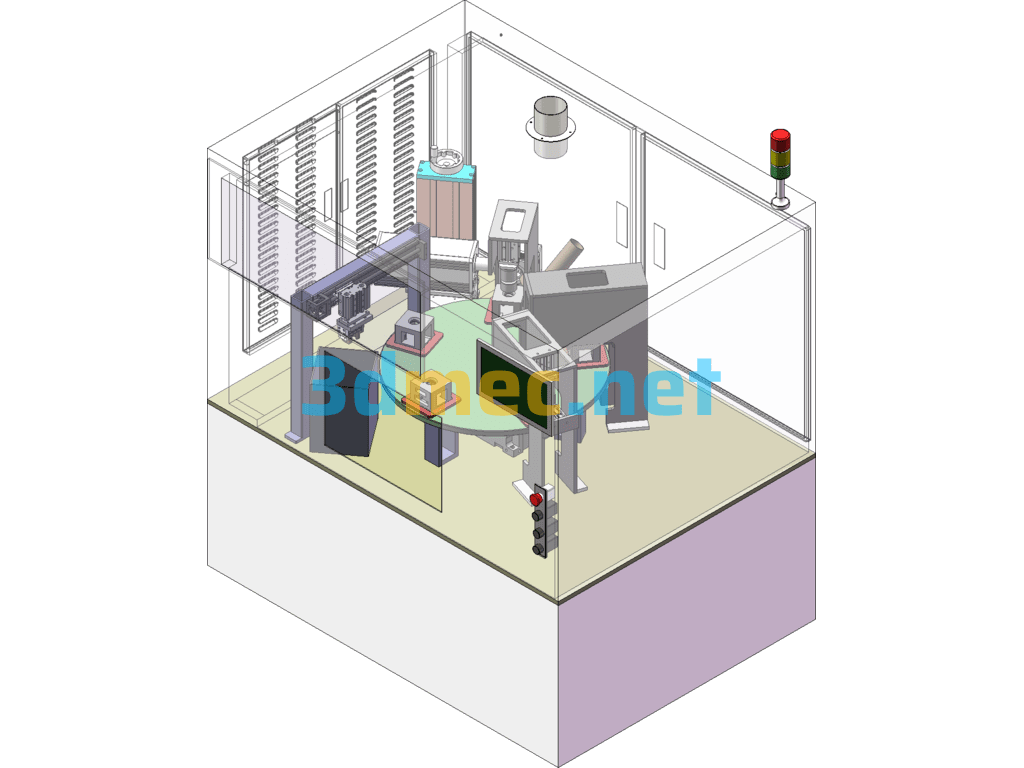 Five-Station Automatic Marking Equipment - 3D Model SolidWorks Free Download