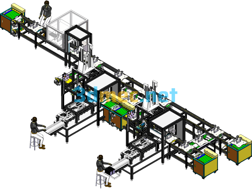 Soft Package Module Automatic Welding Line - 3D Model SolidWorks Free Download