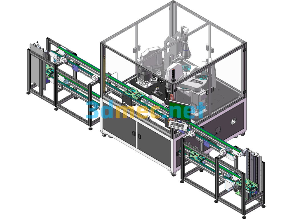 Automated Mobile Phone Battery Testing Equipment (Produced With BOM) - 3D Model SolidWorks Free Download