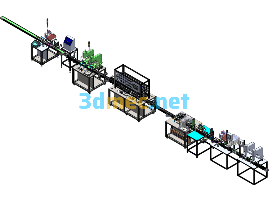 Air Switch Automatic Production Line (The Whole Line Has Been Produced And Contains BOM Table) - 3D Model SolidWorks Free Download