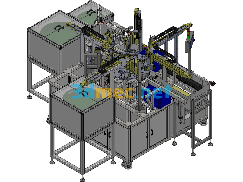 Electric Push Rod Inner Tube Automatic Assembly Machine (Including Machine Site) - 3D Model SolidWorks Free Download