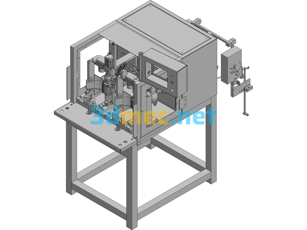 Automatic Winding Equipment (With Own Thread Cutting And Thread Protection) - 3D Model Exported Free Download