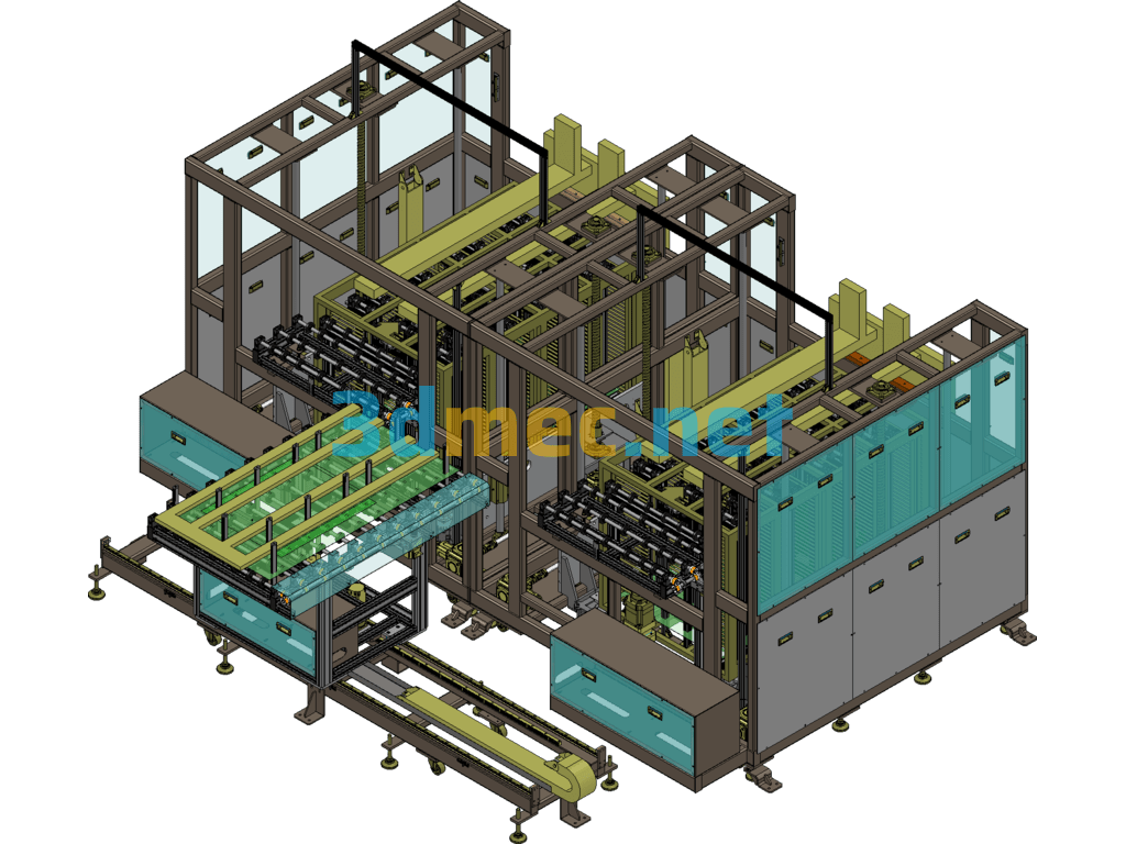 Automatic Lifting And Lowering Of Panel Cassettes And Panel In And Out Transfer Equipment - 3D Model SolidWorks Free Download