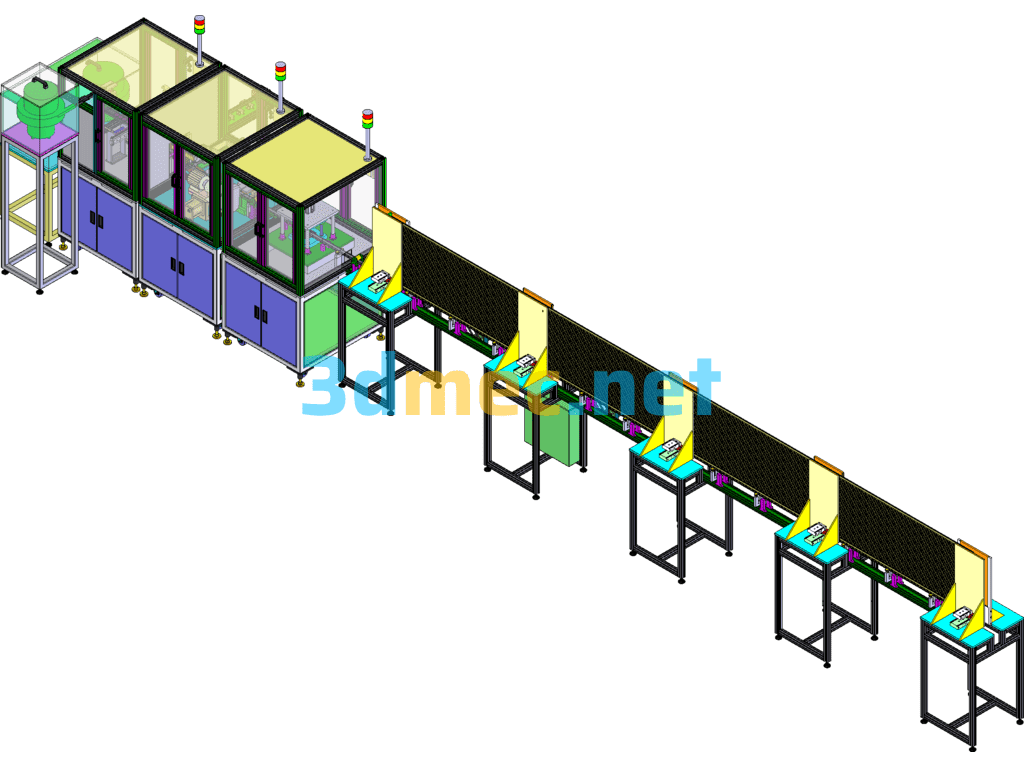 Profile Cutting And Punching Fastener Assembly Line Equipment (Including PPT) - 3D Model SolidWorks Free Download