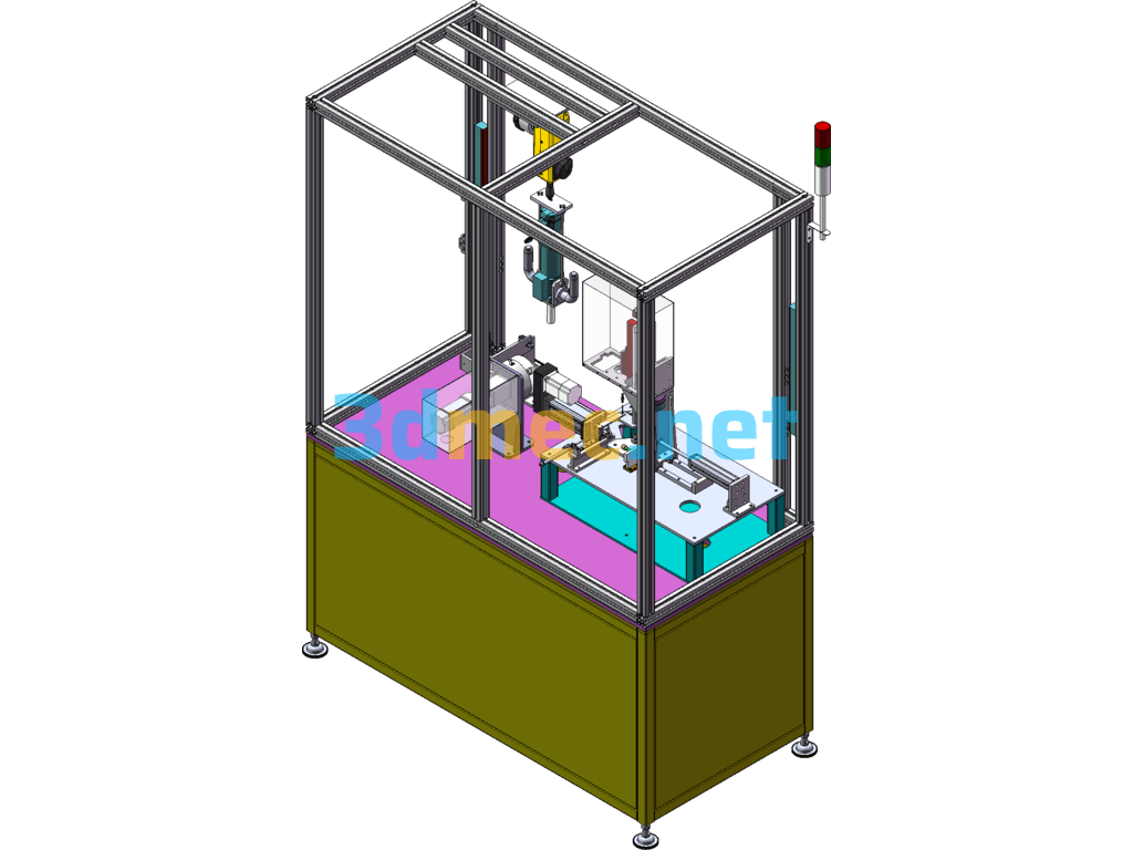 After The Bolts Are Locked, The Screw Locking Equipment Is Tested By Pressing The Bolts Together (Including DFM) - 3D Model SolidWorks Free Download