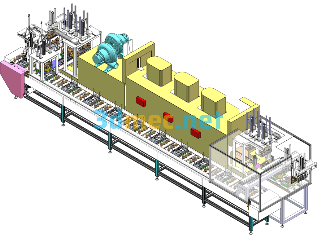 Automatic Motor Rotor Cover Heating Furnace Production Line (Produced Including BOM) - 3D Model SolidWorks Free Download