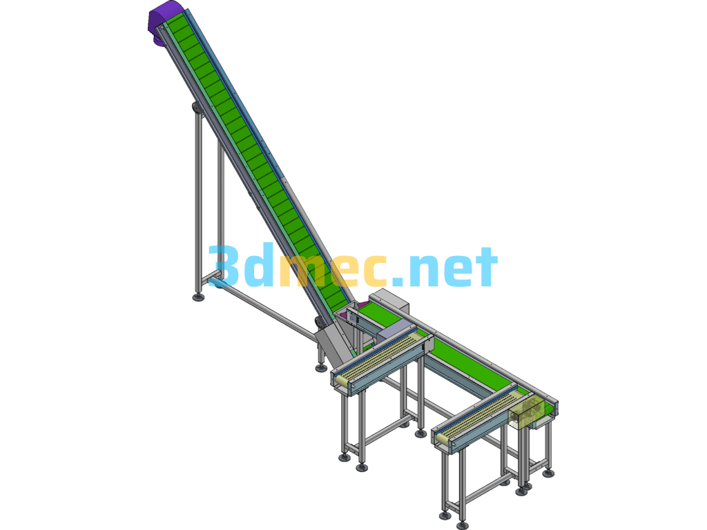 Four-Side Seal Feeding Belt Line - 3D Model SolidWorks Free Download