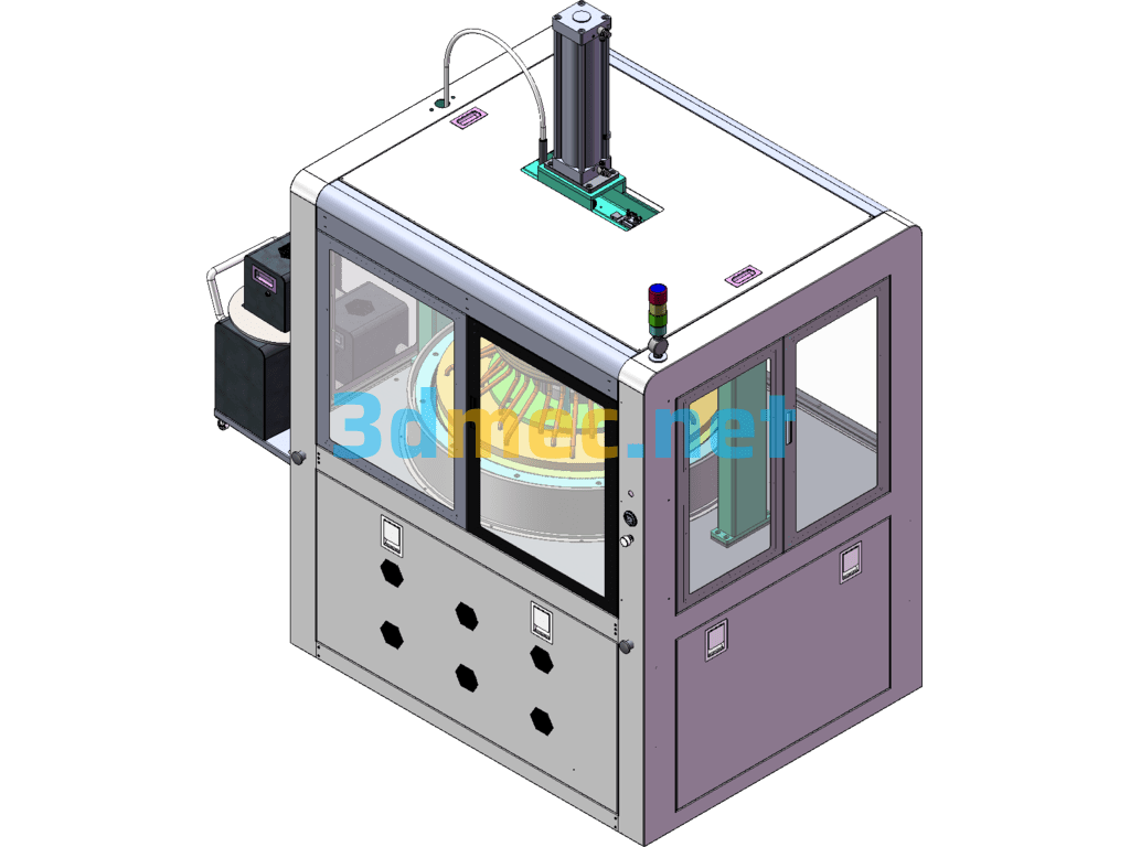 Automatic High-Precision Glass Polishing Machine (3D+2D+CAD Engineering Drawing+BOM List Details) - 3D Model SolidWorks AutoCAD-ZWCAD Free Download