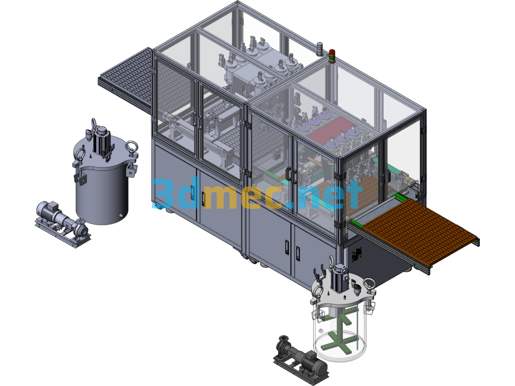 Dual-Station Automatic Pouring Machine Equipment (Including DFM) - 3D Model SolidWorks Free Download