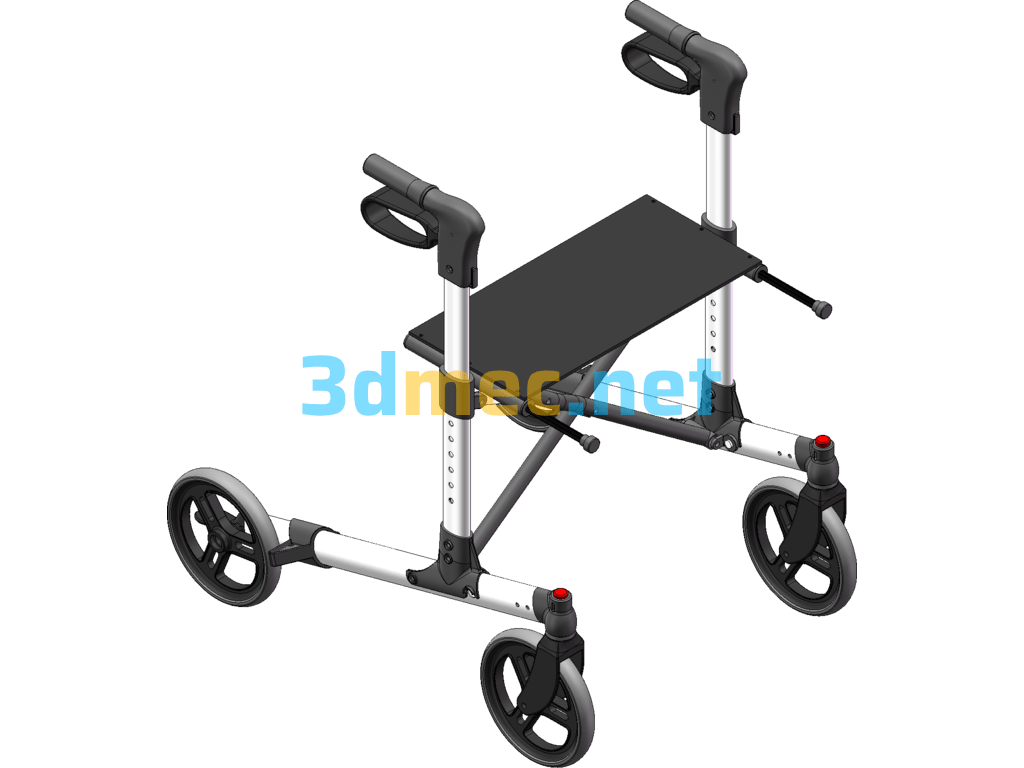 Medical Wheeled Walker 3D Model - 3D Model SolidWorks Free Download