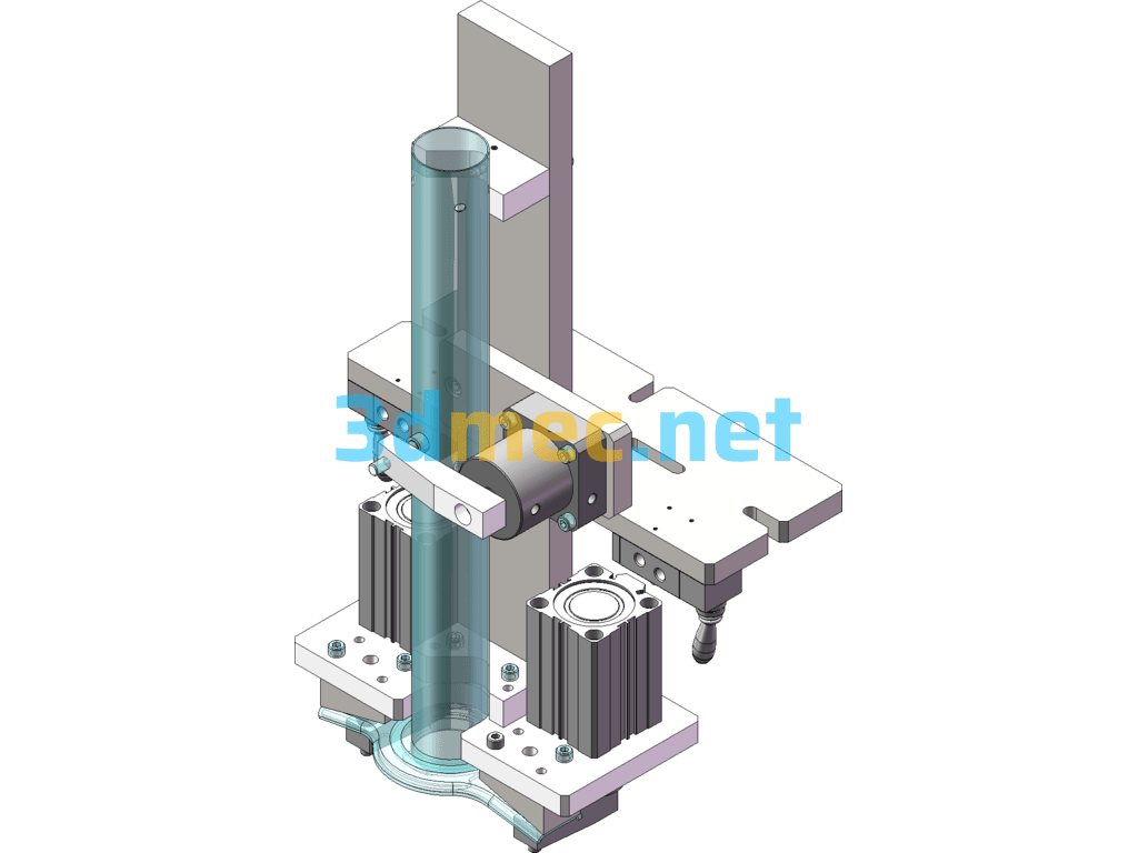 Column Pneumatic Welding Fixture Design 3D+CAD Engineering Drawing - 3D Model SolidWorks Free Download