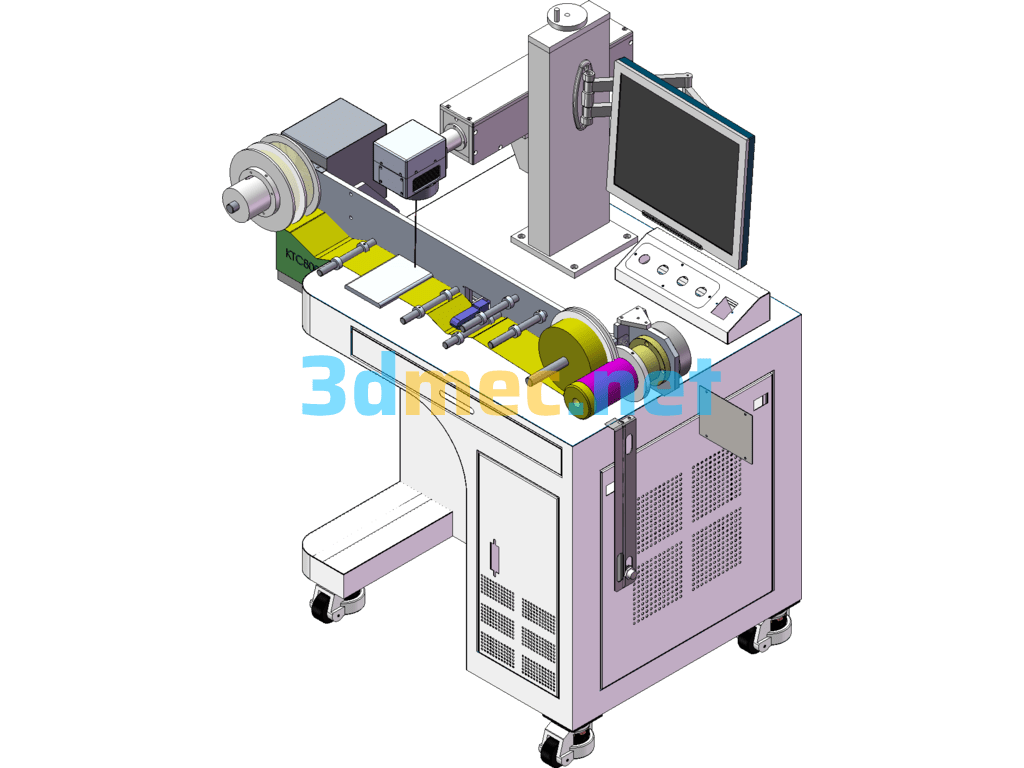 Automatic Coil Feeding Laser Marking (Including DFM) - 3D Model SolidWorks Free Download