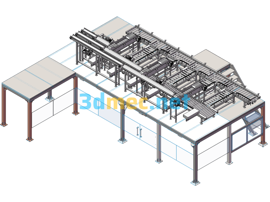 Steel Platform Layout Production Line Design Layout - 3D Model SolidWorks Free Download