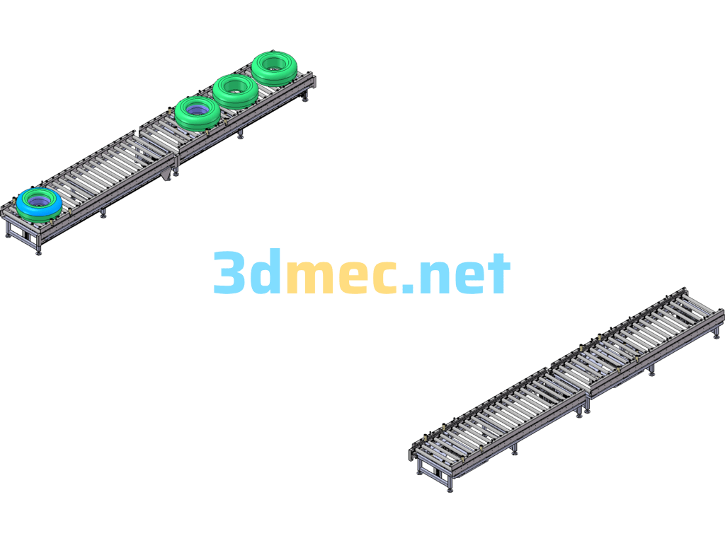 Tire Conveyor Line - 3D Model SolidWorks Free Download