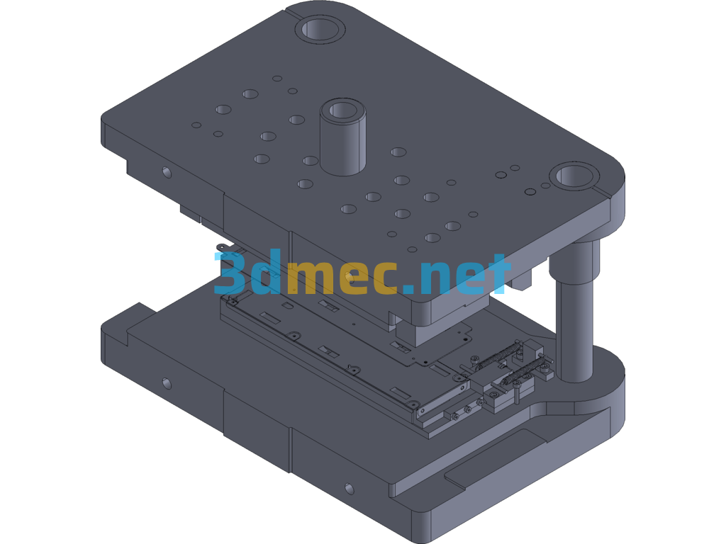 Humidifier Chassis Bottom Plate Sheet Metal Bracket Pressing Bending Corner Cutting Punching Compound Die - 3D Model Exported Free Download