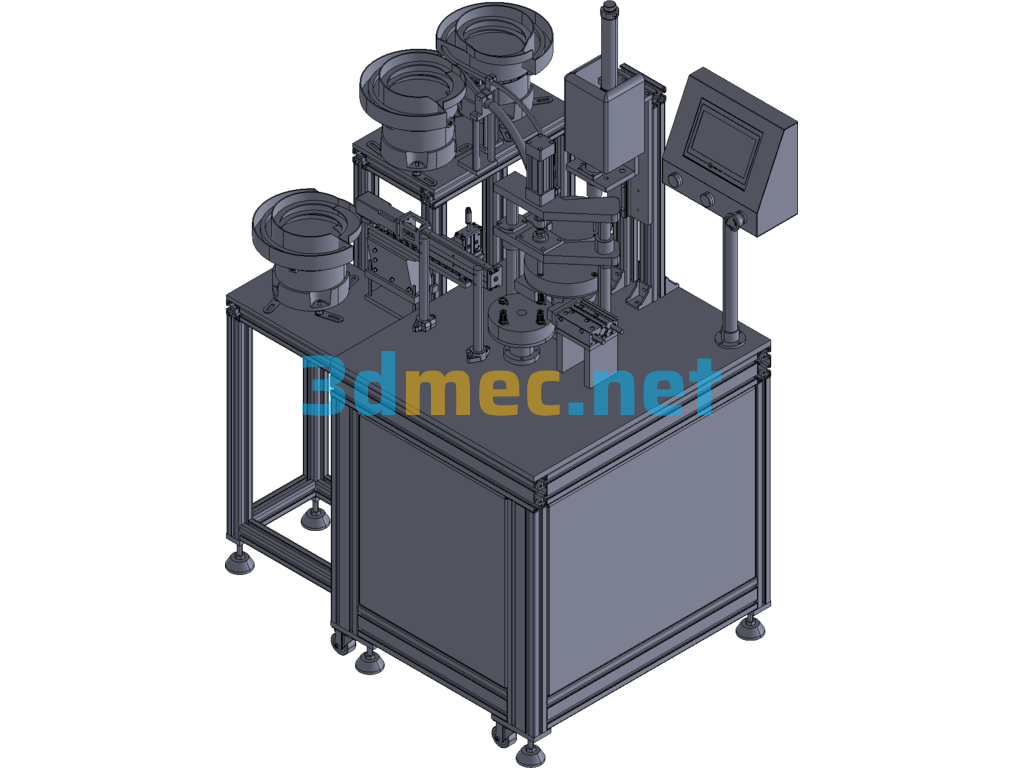 Copper Three-Piece Automatic Assembly Machine - 3D Model Exported Free Download