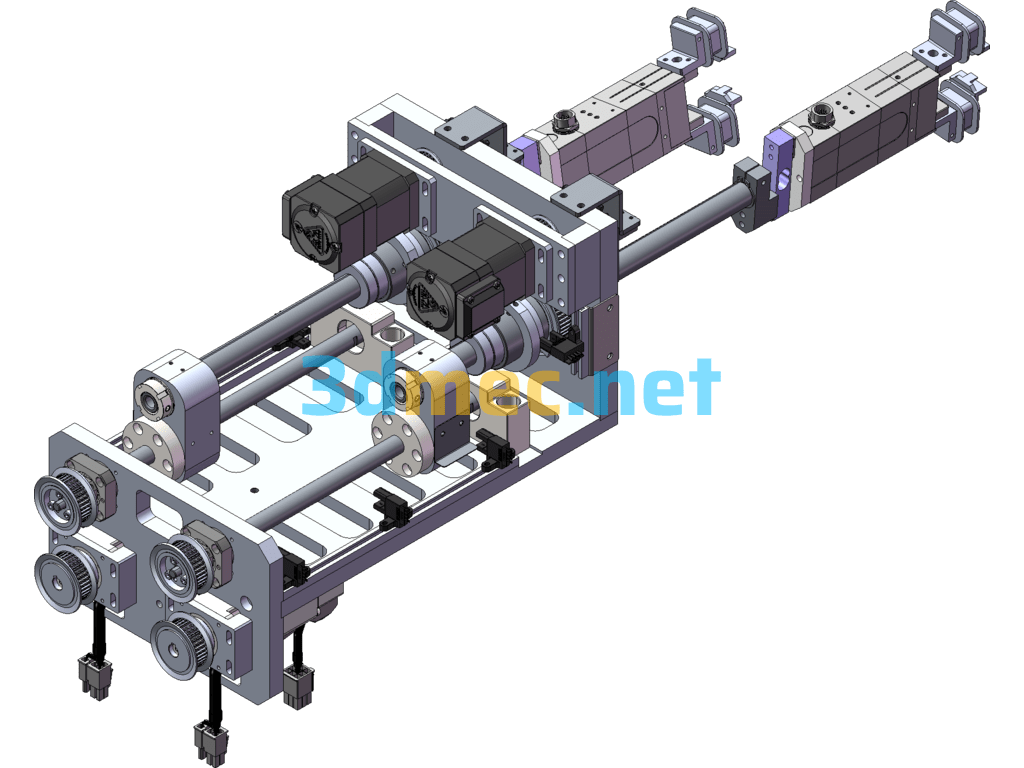 Rotating Telescopic Electromagnetic Suction Claw - 3D Model SolidWorks Free Download