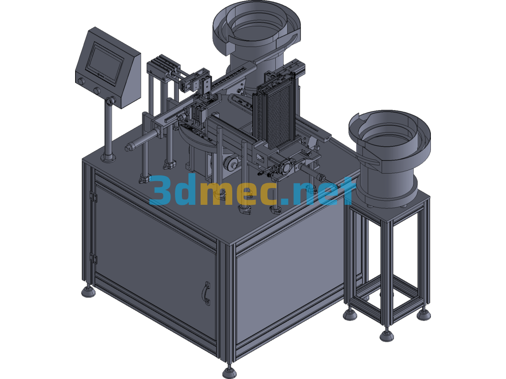 Toy Label Assembly Equipment JX65_ASM_FR_LH HIGH_AllCATPart (Front Left) - 3D Model Exported Free Download