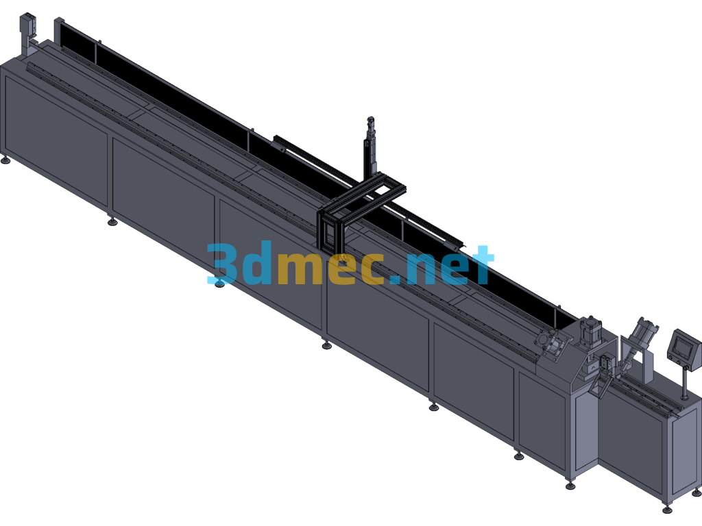 Angle Iron Automatic Feeding CNC Feeding Punching Notch Cutting Bending Stacking Machine - 3D Model Exported Free Download