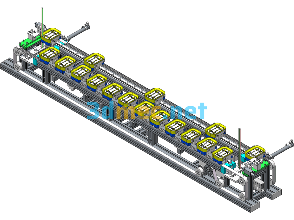 Circular Tooling Line Accompanying Tooling Conveyor - 3D Model SolidWorks Free Download