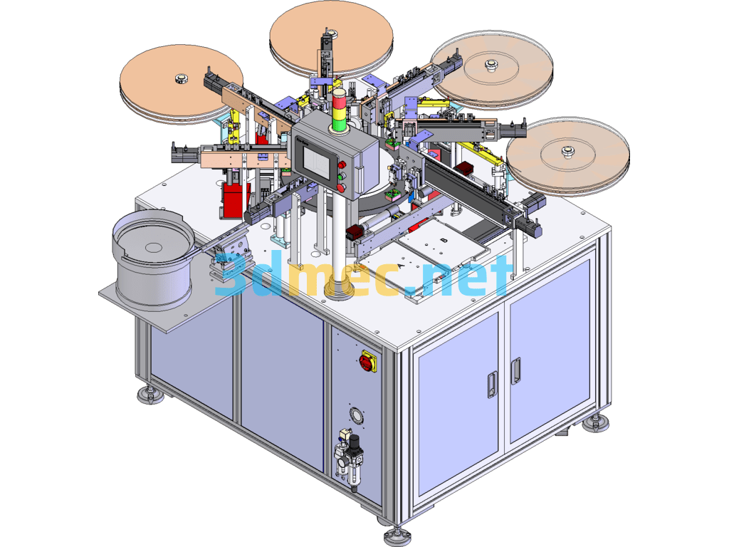 Automatic Assembly Equipment For Elastic Antenna (Produced Including BOM, DFM) - 3D Model SolidWorks Free Download