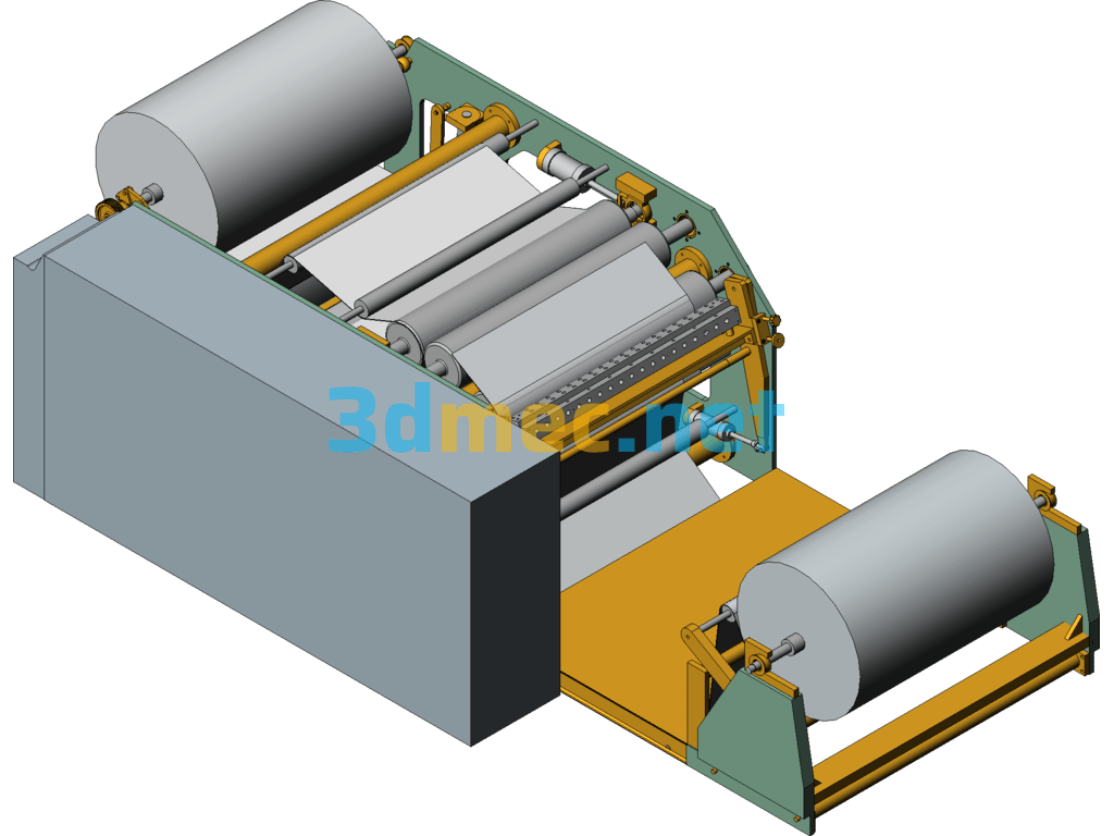 Hot Melt Adhesive Coating Machine - 3D Model SolidWorks Free Download