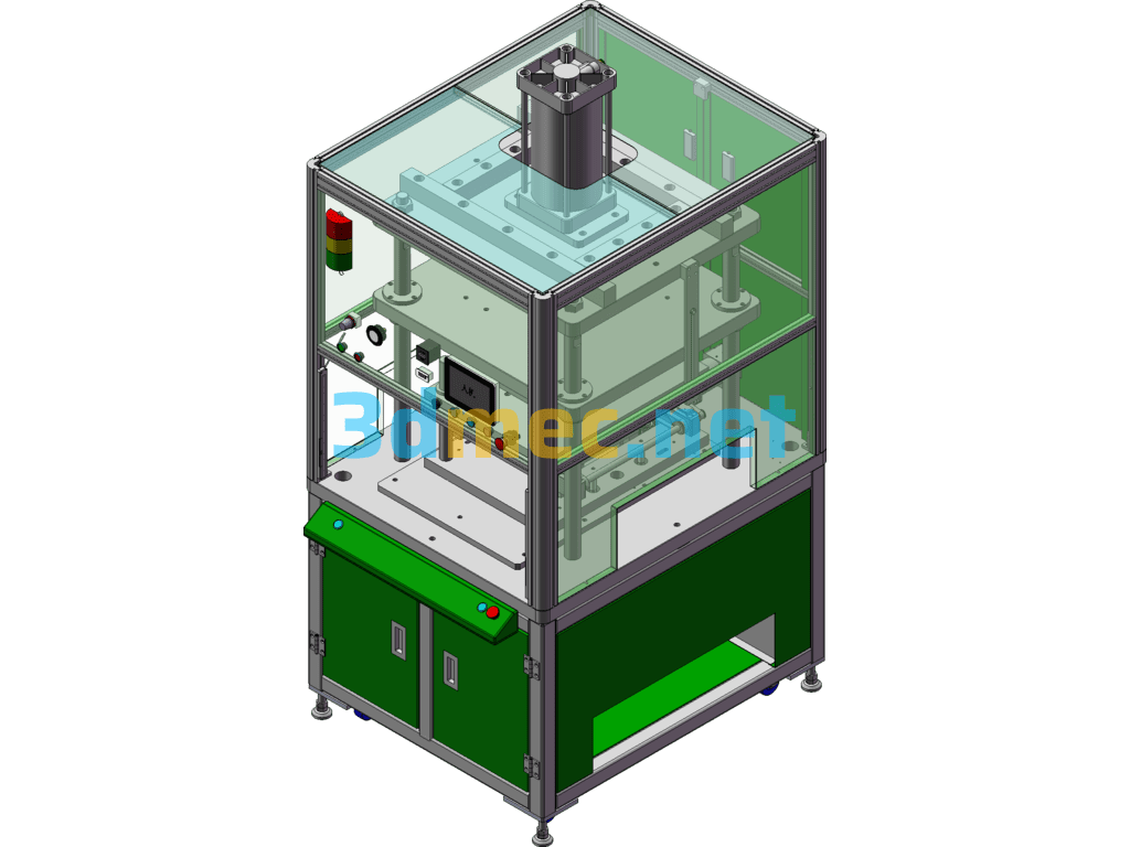 1.5T Cylinder Pneumatic Press - 3D Model SolidWorks Free Download