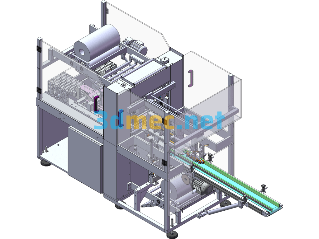 Paper Box Six-Piece Film Laminating Machine - 3D Model SolidWorks Free Download