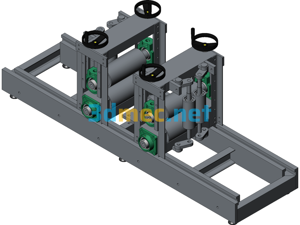 Steel Straightening Machine (Straightening Machine) 3D+ Engineering Drawing - 3D Model SolidWorks Free Download