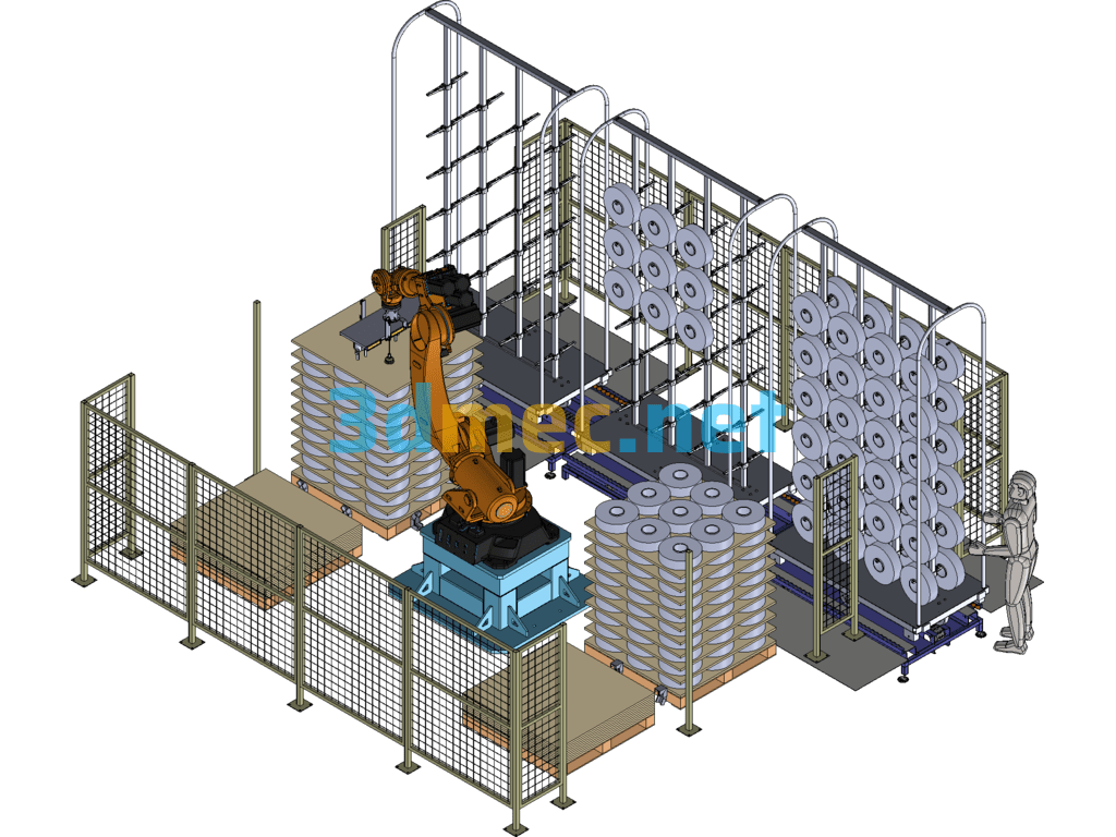 Robotic Automatic Bobbin Loading Station - 3D Model SolidWorks Free Download