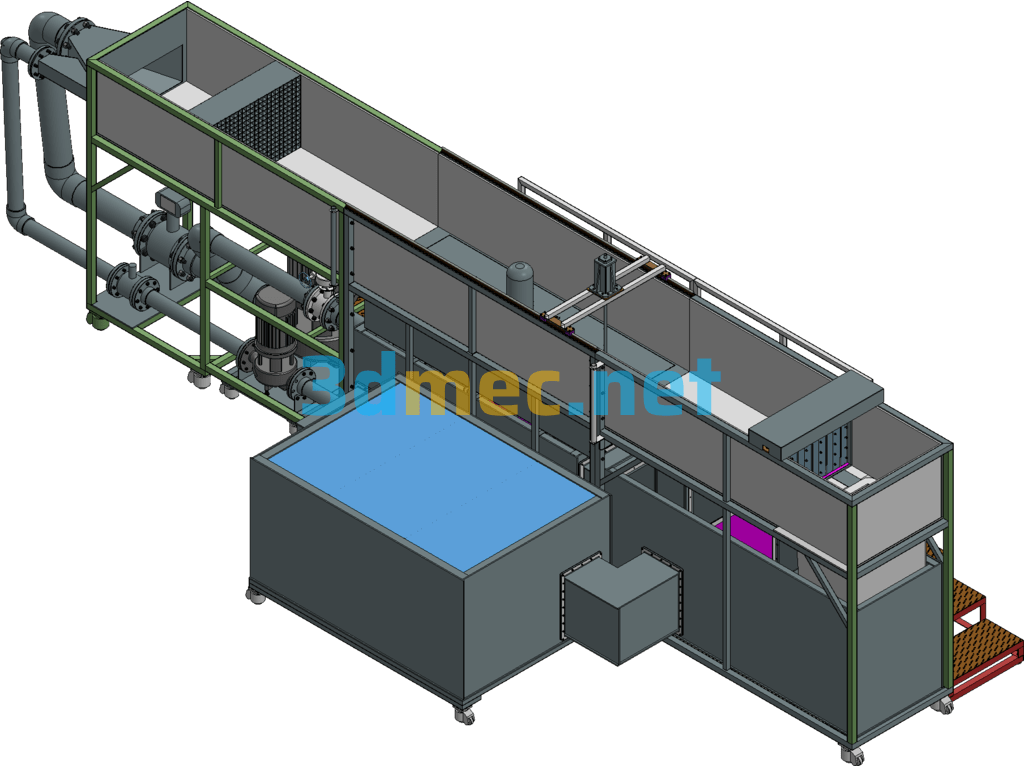 Pier Scour Test Flume - 3D Model UG(NX) Free Download