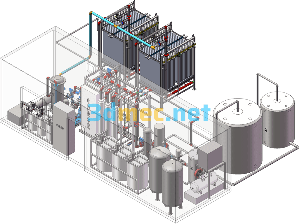 MBR Integrated Sewage Treatment System (Container) - 3D Model SolidWorks Free Download