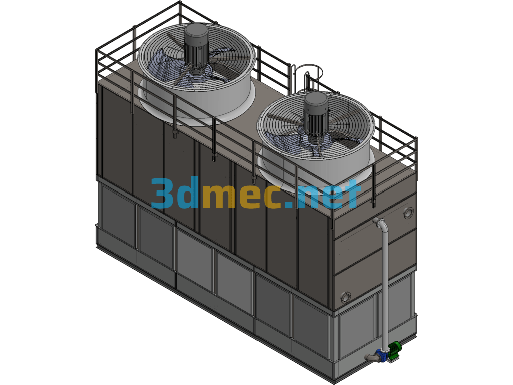 Counterflow Closed Cooling Tower - 3D Model Exported Free Download