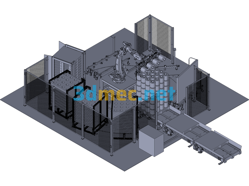 Yarn Bobbin Robot Automatic Palletizer - 3D Model Exported Free Download