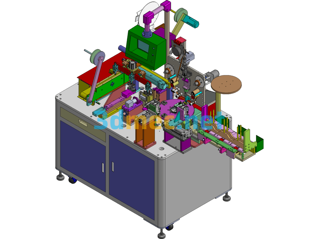 Mass Production Of Non-Standard Connector Indexing Disk Adhesive Tape CCD Detection Packaging Machine - 3D Model SolidWorks Free Download