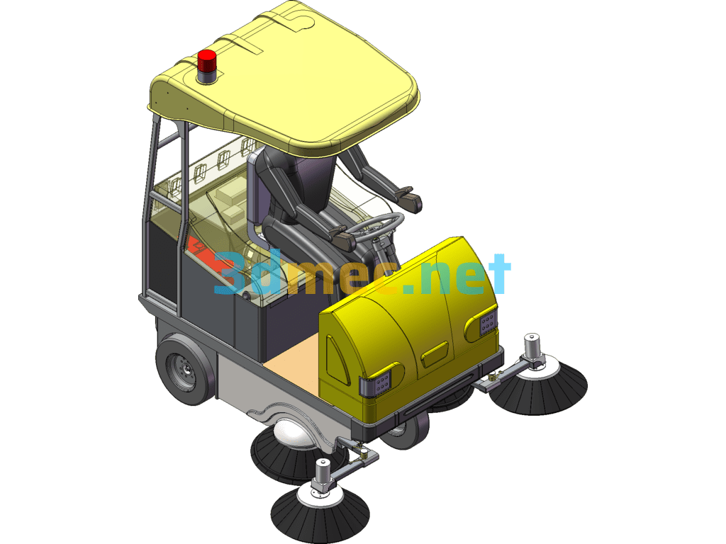 Electric Driving Sweeper - 3D Model SolidWorks Free Download