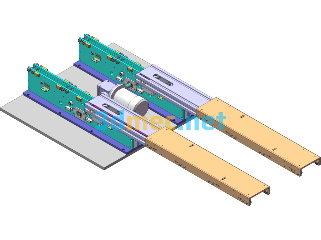 Three-Layer Bidirectional Telescopic Fork High Cost Performance - 3D Model SolidWorks Free Download