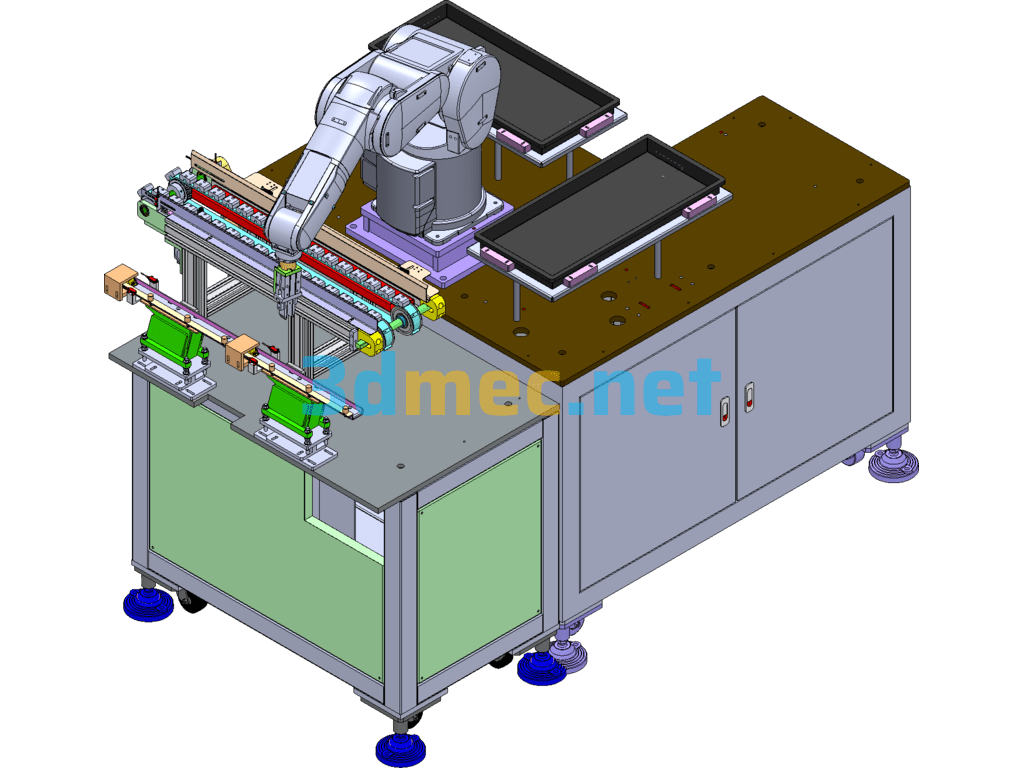 A10-Tray Automatic Loading And Grabbing Station (Including DFM) - 3D Model SolidWorks Free Download