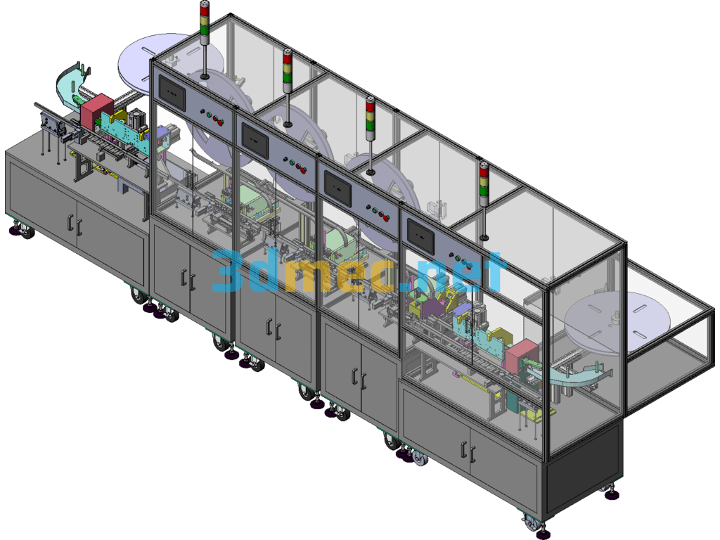 Automatic Pin Insertion Machine Assembly Line (Produced Equipment, Including DFM, BOM) - 3D Model SolidWorks Free Download