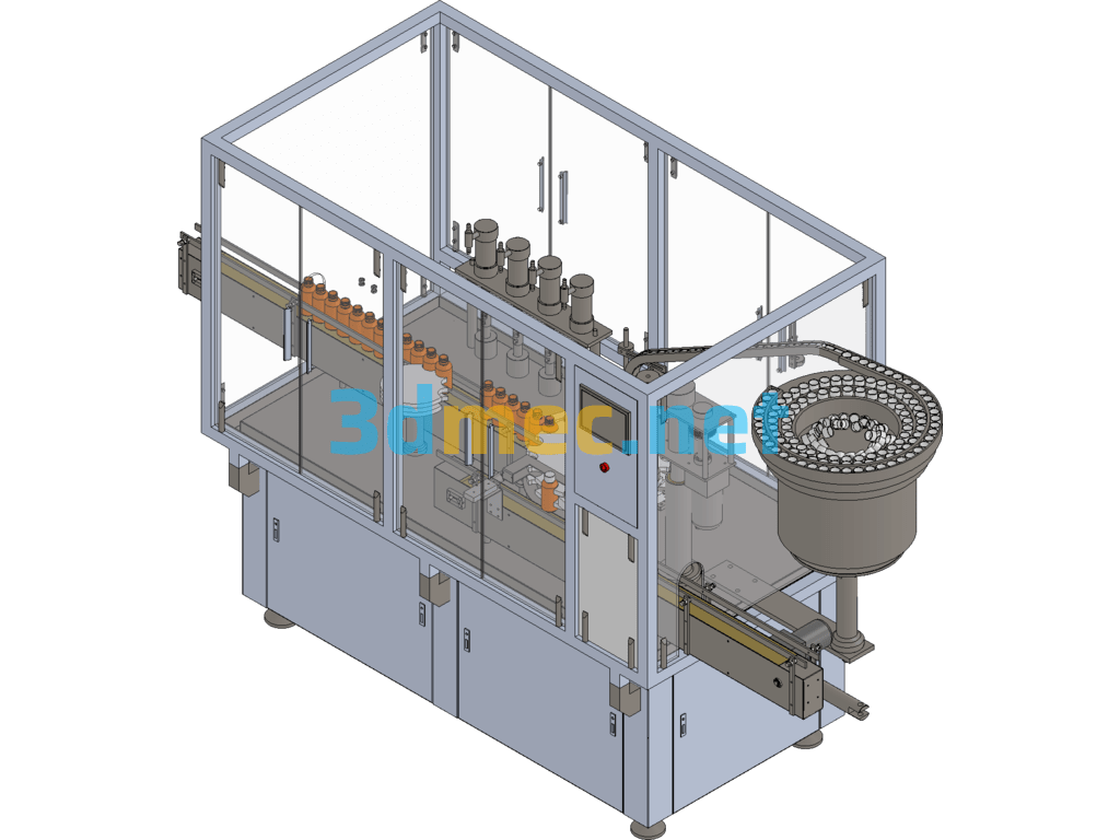 Liquid Medicine Automatic Filling Machine Equipment - 3D Model SolidWorks Free Download